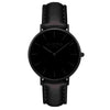 Mykonos Vegan Leather Watch All Black & Green Watch Hurtig Lane Vegan Watches