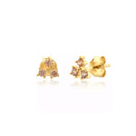 Vistosa Trio Gold Earrings- Coffee Rhodolite Necklaces Hurtig Lane