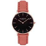 Hymnal Vegan Suede Watch Rose Gold, Black & Forest Green - Hurtig Lane - sustainable- vegan-ethical- cruelty free