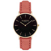 Hymnal Vegan Suede Watch Gold, Black & Coral - Hurtig Lane - sustainable- vegan-ethical- cruelty free