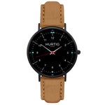 Moderna Vegan Suede Watch All Black & Forest Green - Hurtig Lane - sustainable- vegan-ethical- cruelty free