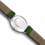 Moderno Vegan Leather Watch Silver, White & Green - Hurtig Lane - sustainable- vegan-ethical- cruelty free