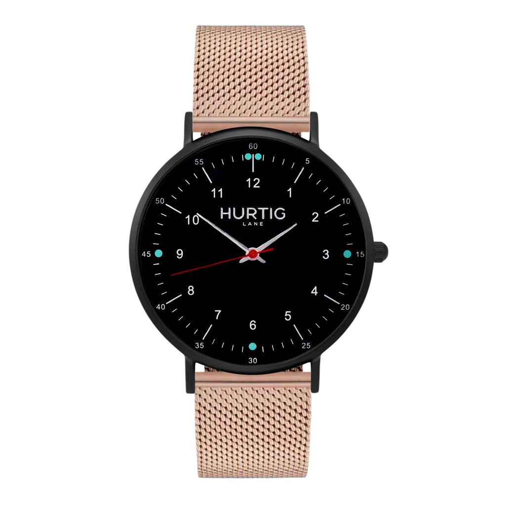 Moderno Stainless Steel Watch All Black & Silver - Hurtig Lane - sustainable- vegan-ethical- cruelty free