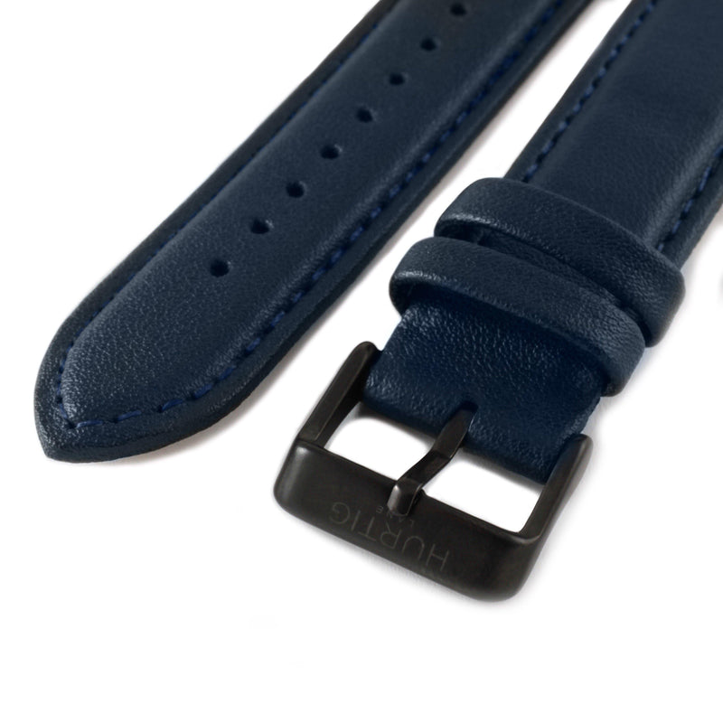 dark blue vegan leather strap 20mm