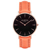 Vegan leather watch Rose gold and coral