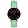 Vegan leather watch Rose gold and mint