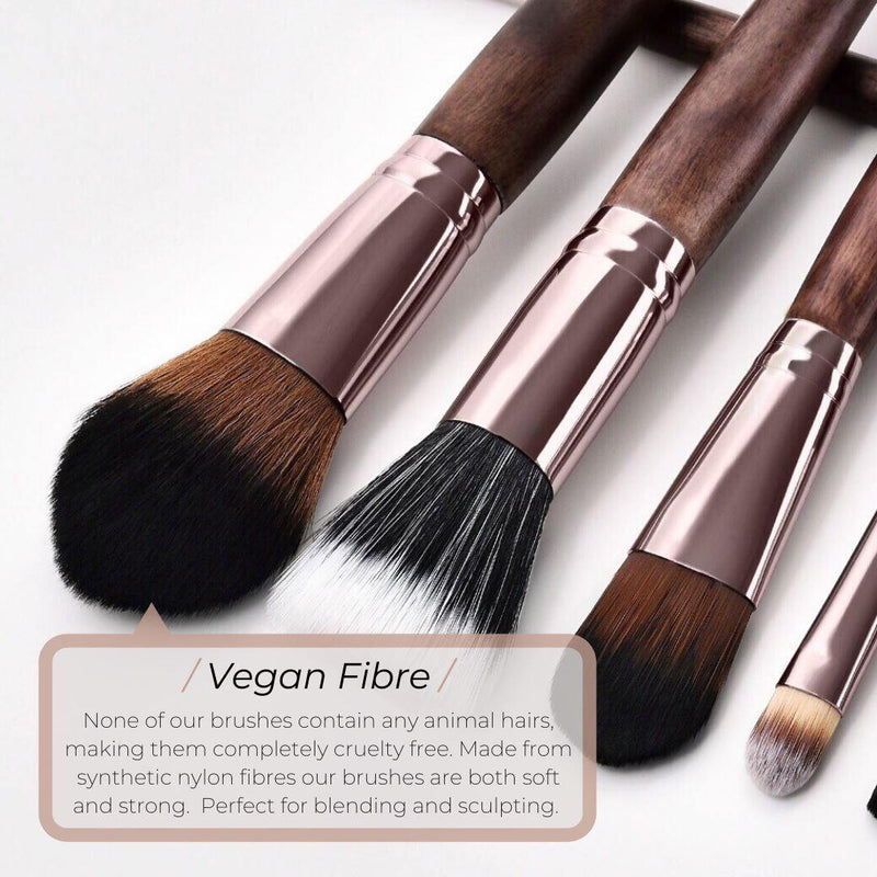 Vegan Flat Concealer/Foundation Makeup Brush- Sustainable Wood and Rose Gold Makeup Brushes Hurtig Lane