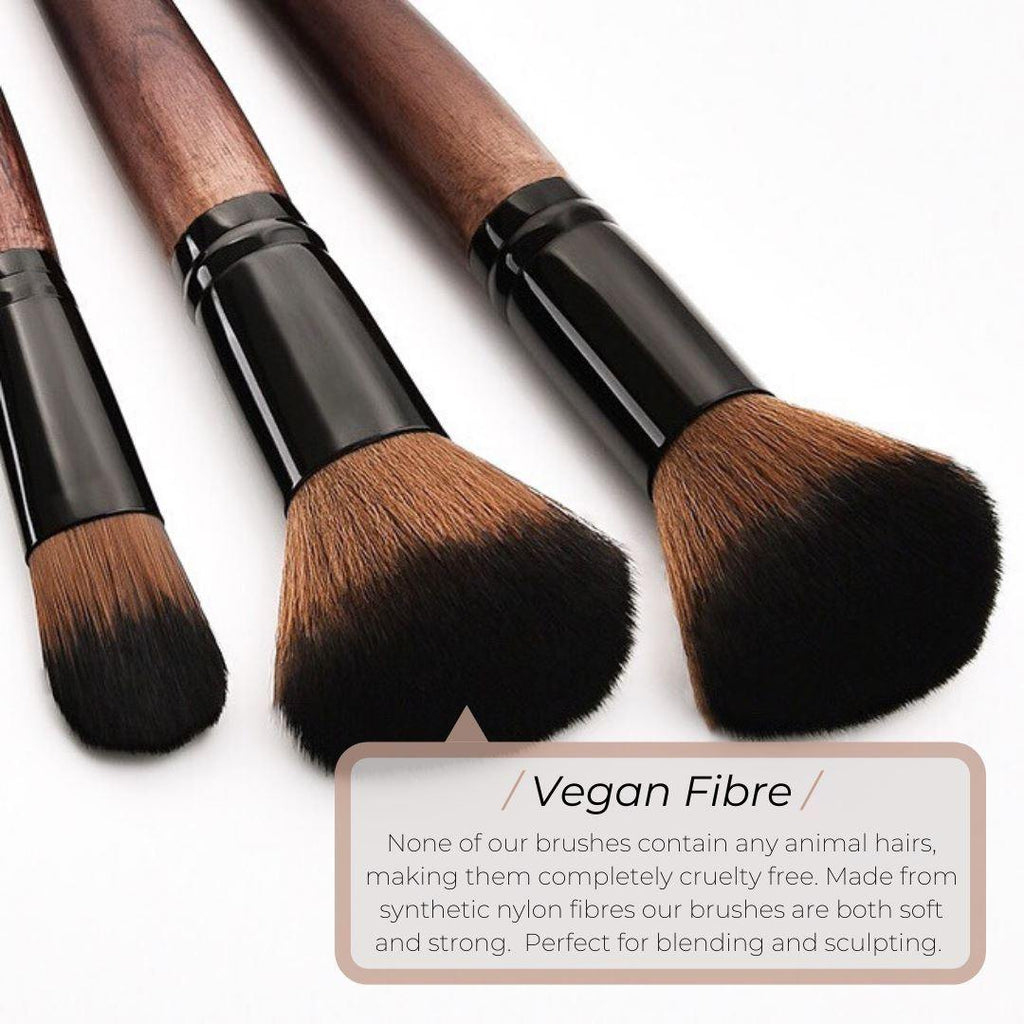 Vegan Angled Brow Makeup Brush - Sustainable Wood and Black Makeup Brushes Hurtig Lane